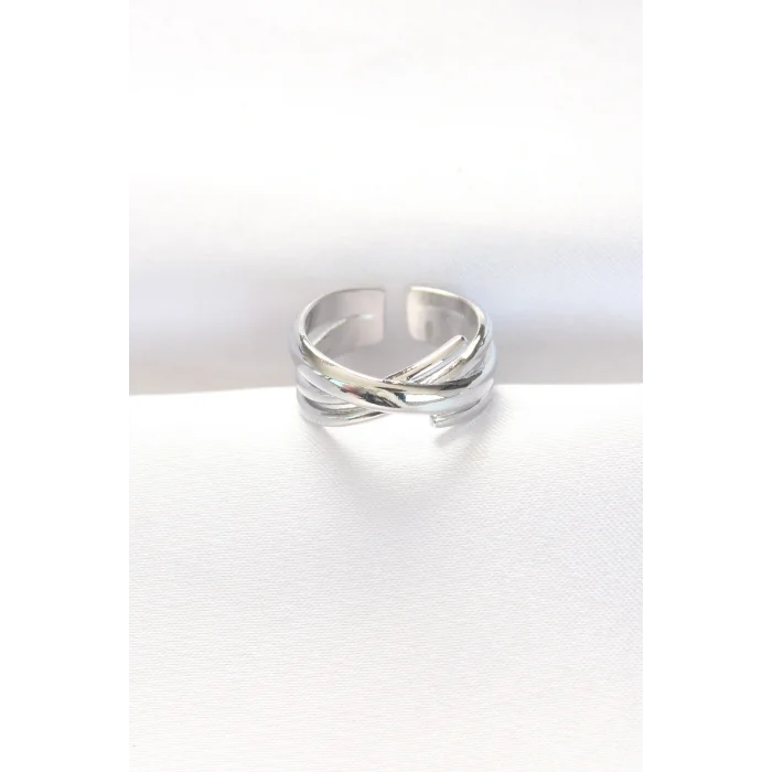 Kalın Silver Renk Ayarlanabilir Yüzük