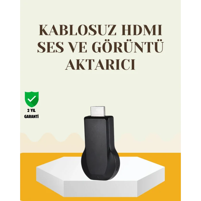 Kompakt HDMI Kablosuz Dongle – 1080p Görüntü ve Plug‑and‑Play Kurulum