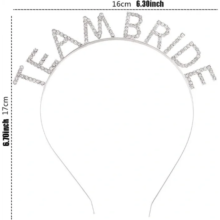 Kristal Taşlı Gümüş Renk Team Bride Gelin Tacı (5047)
