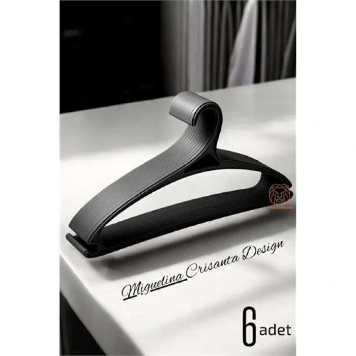 Tasarım Askı Seti 6 ADET Elbise Askısı M.Crisanta SİYAH