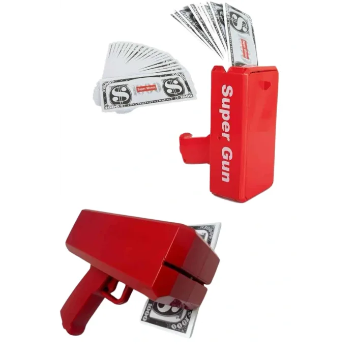 Para Saçma Tabancası Kırmızı Para Fırlatma Oyuncağı Parti Eğlencesi