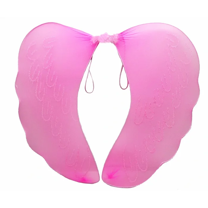 Pembe Renk Ortası Pembe Tüylü Tül Peri Kanadı 40x50 cm (5047)