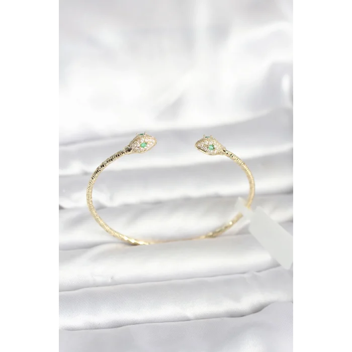 Pirinç Gold Renk Yılan Model Bileklik