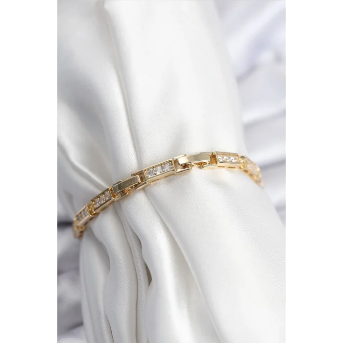 Pirinç VIP Seri Gold Renk Parçalı Model Kadın Bileklik