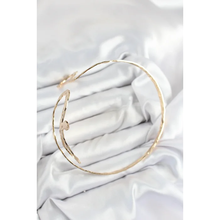 Pirinç Yılan Model Gold Renk Kadın Pazu Bileklik