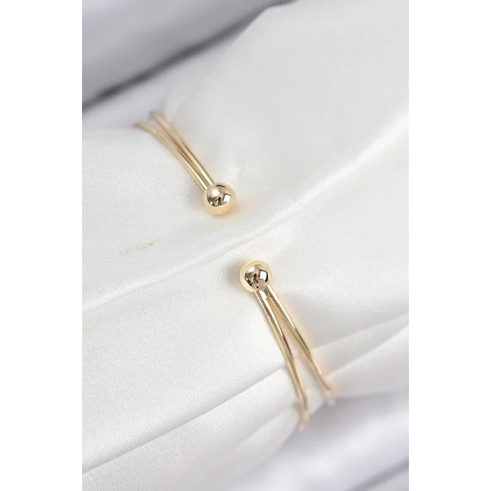 Pirinç Zirkon Taşlı Kuğu Model Gold Renk Kadın Bileklik