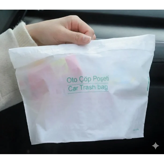 Pratik Su Geçirmez Oto Araba Çöp Poşeti Yapışkanlı 20 Adet (5047)