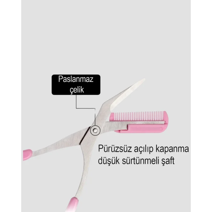 Profesyonel Taraklı Kaş Makası – Evde ve Salon Kullanımına Uygun