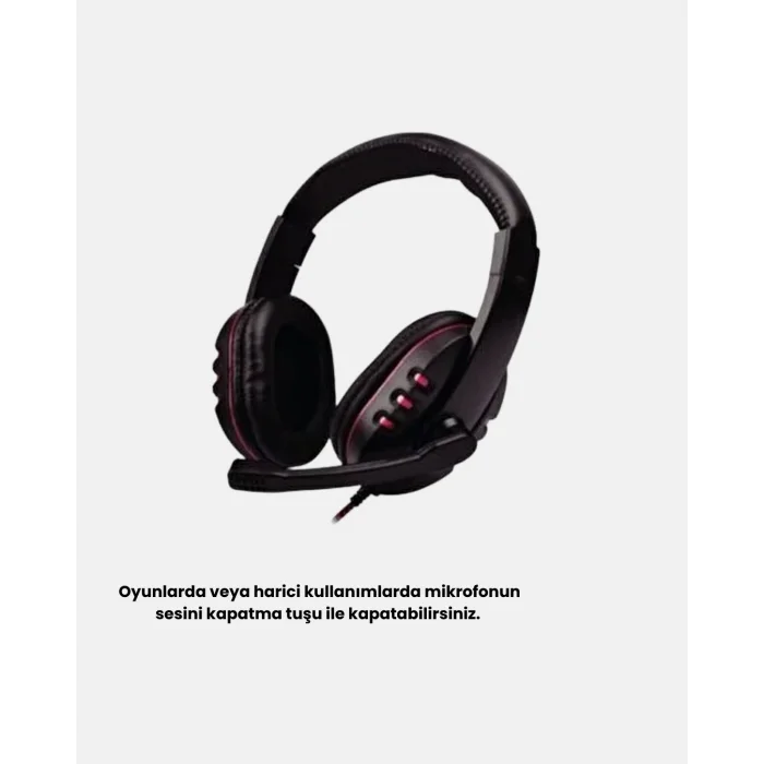 Rahat ve Dayanıklı Mikrofonlu Oyun Kulaklığı – Stereo Ses, Ayarlanabilir Kafa Bandı