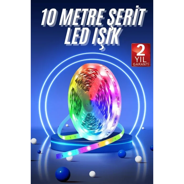 RGB Neon Şerit Led Lamba 10 Metre İç Mekan Tasarımına Uygun
