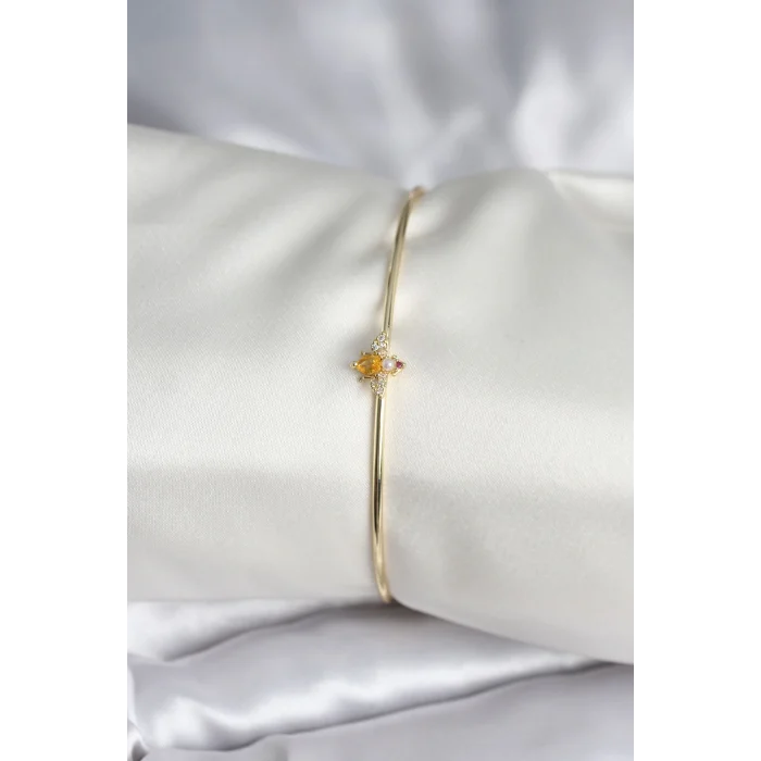 Sinek Figürlü Gold Renk Pirinç Kadın Bileklik