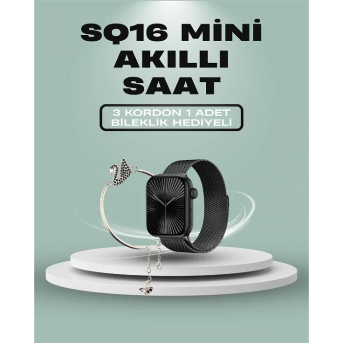 SQ-16 Mini Series 10 Akıllı Saat – 3 Kordon + Hediye Bileklik