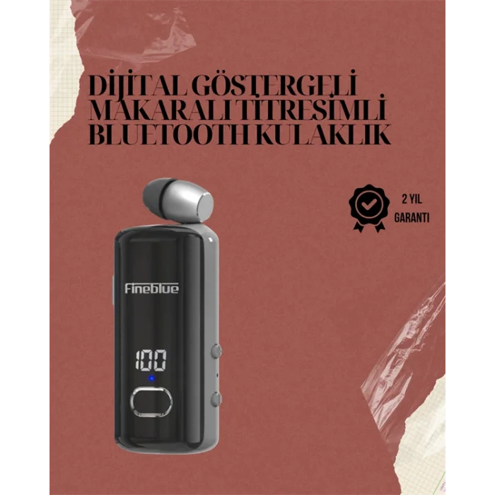 Su Geçirmez  F580 Kulaklık – Dijital Ekranlı, Klipsli, Geri Çekilebilir Kablo ve Gürültü Engelleme Özellikli