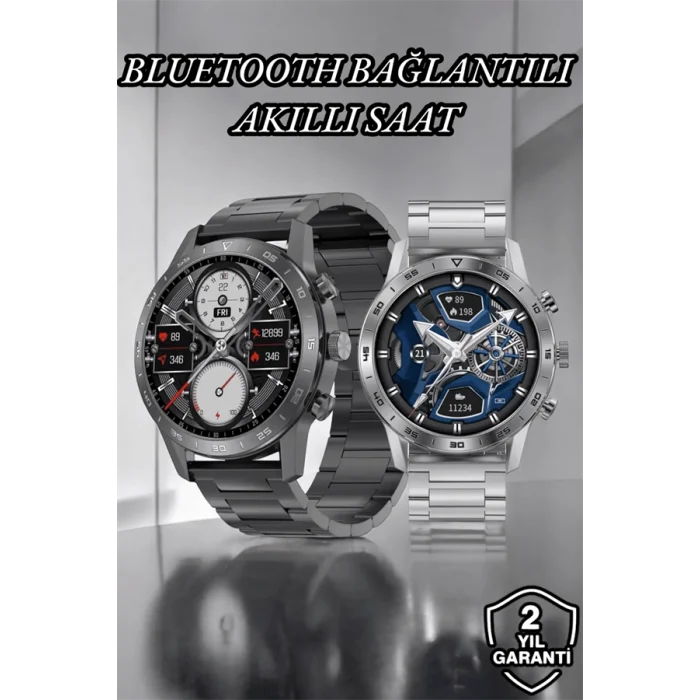 Suya Dayanıklı Dokunmatik Akıllı Saat Bluetooth 5.0, Sesli Asistan ve Sağlık Takibi