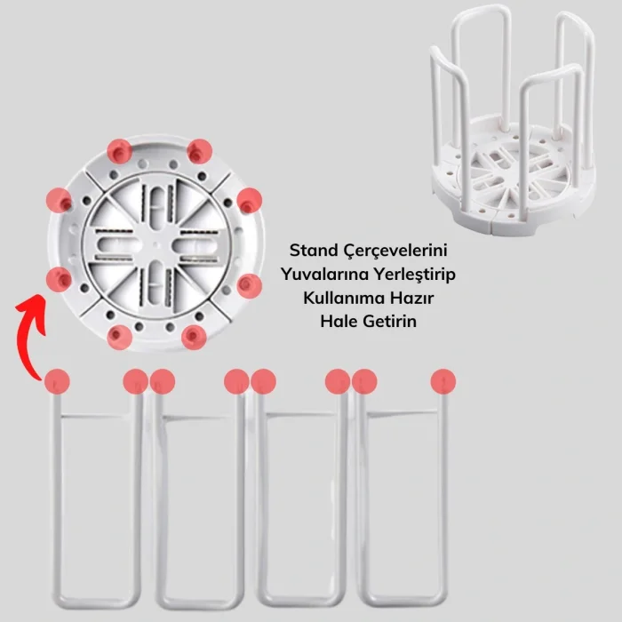 Tabak Bardak Kase Standı Bulaşık Kurutma Tutucu Mutfak Düzenleyici Organizatör (5047)