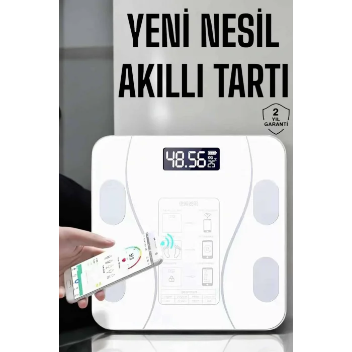 Tartı Baskül Dijital Elektronik Tartı Vücut Analiz Wifi Akıllı Yağ Ölçer
