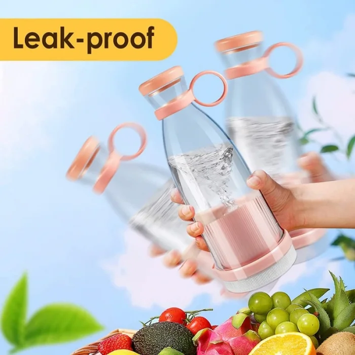 Taşınabilir Blender, Taşınabilir Mini Hızlı Blender 350ml Meyve Sıkacağı Kupası, Kablosuz Şarjlı, Smoothie Milkshake Suyu Bebek Maması için 4 lı (5047)