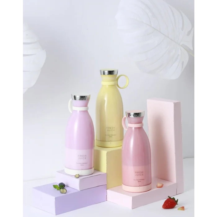 Taşınabilir Blender, Taşınabilir Mini Hızlı Blender 350ml Meyve Sıkacağı Kupası, Kablosuz Şarjlı, Smoothie Milkshake Suyu Bebek Maması için 4 lı (5047)