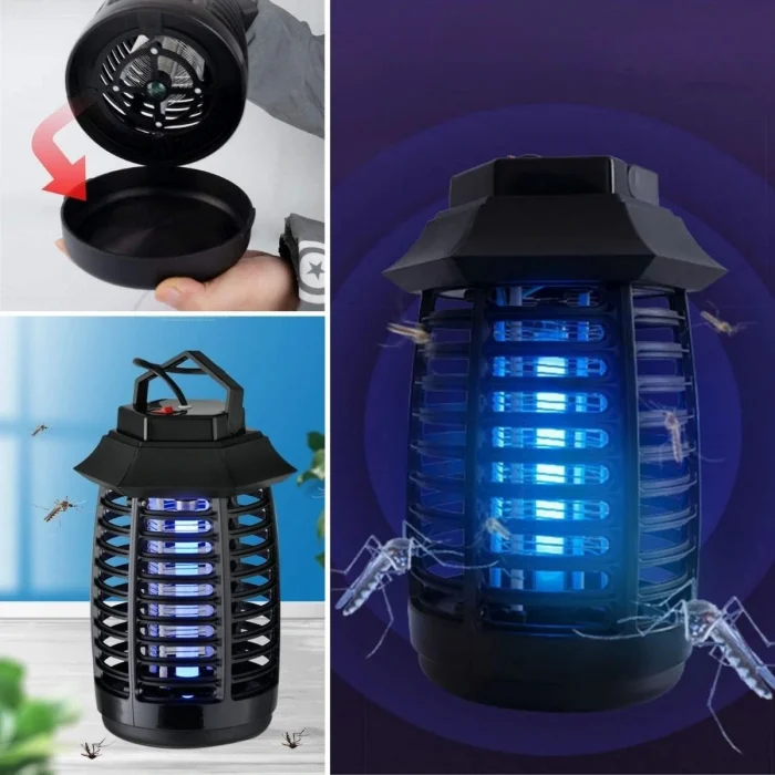 Tutma ve Asma Saplı Ledli Sinek Makinası 2W Sinek Öldürücü UV Mor Işıklı Aparat (5047)