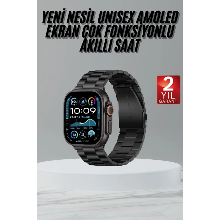 Ultra 3 Kordonlu Amoled Ekran Akıllı Saat Çok Fonksiyonlu Uyku ve Sağlık Takibi