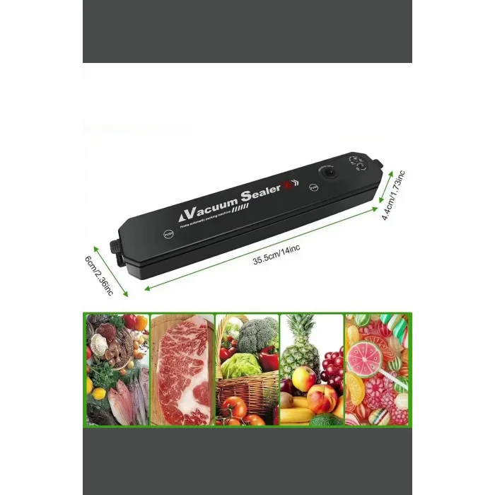 Vacuum Sealer Ev Tipi Vakumlama ve Yapıştırma Makinesi + 10 Adet Vakum Poşeti (5047)