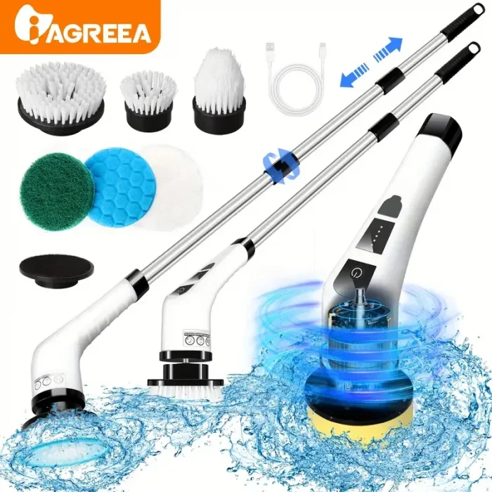 Yeni Nesil 7 Temizleme Başlıklı Dijital - Banyo-Mutfak-Araç Temizlik Fırçası Seti (5047)