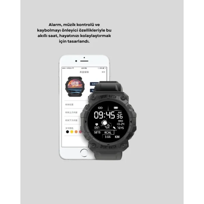 Yeni Nesil Akıllı Saat – Nabız Ölçer, Uyku Takip, Bluetooth Uyumlu, Şık Tasarım