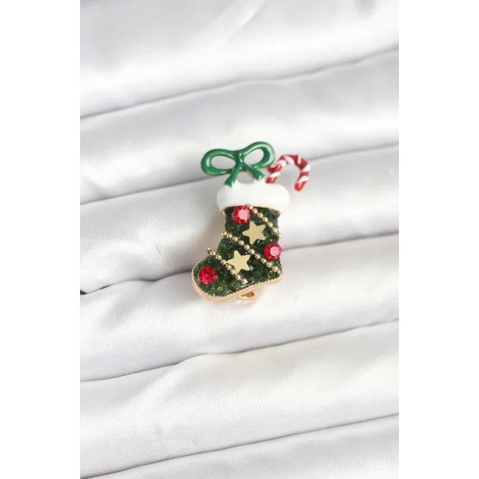 Yılbaşı Çorabı Temalı Broş