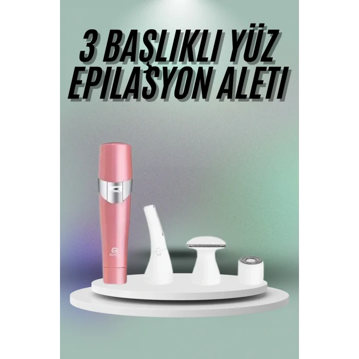 Yüz, Kaş ve Tüm Vücut Epilasyon Aleti3 Başlıklı Epilatör Tüm Cilt Tiplerine Uygun