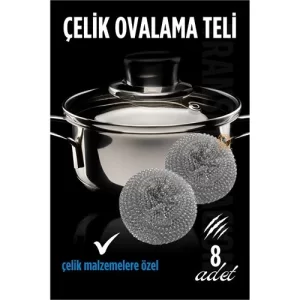 Çelik Bulaşık Teli Çelik Bulaşık Ovalama Teli 8 ADET