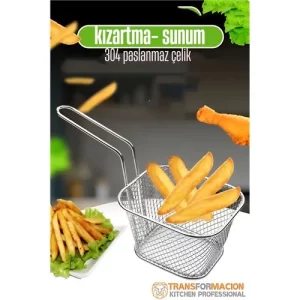 Patates Kızartma Süzgeci - Sunum Süzgeci 304 Paslanmaz Çelik