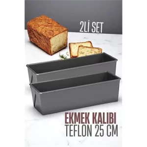 Teflon Ekmek Pişirme Kalıbı Evde Ekmek Yapımı Kalıbı 25 CM 2 adet