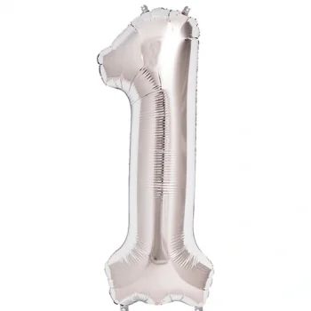 1 Rakam Folyo Balon Gümüş  40 inç (5047)