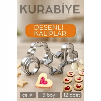 12li Kurabiye Kalıbı Seti Profesyonel Şef Paslanmaz Çelik | Mutfak Sanatınızın Vazgeçilmezi