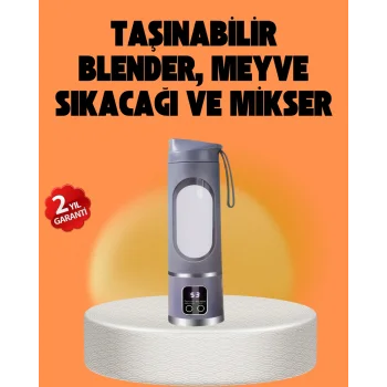 12 lı Şarjlı Meyve Sıkacağı – Tip-C Taşınabilir Blender 450 ml