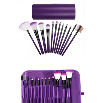 12 Parça Makyaj Fırçası Yumuşak Kıllı Profesyonel Fırça Seti Yüksek Kaliteli Pürüzsüz
