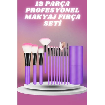 12 Parça Profesyonel Makyaj Seti Yumuşak Kıllı Yüz ve Göz Makyajına Uygun
