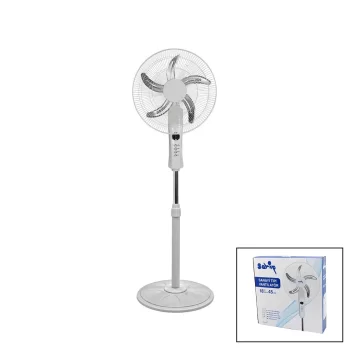 18 İNC 45 CM KUMANDALI  SANAYİ TİPİ AYAKLI VANTİLATÖR 5-METAL PERVANE 3-KADEME HIZ 65W Y:137CM (5047)