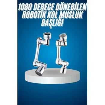 180 Derece Dönebilen Fonksiyonel Paslanmaz Çelik Robotik Kol Musluk Başlığı