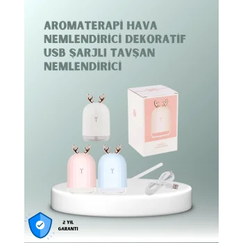 200 ml Tavşan Kulaklı Ultrasonik Hava Nemlendirici ve Gece Lambası