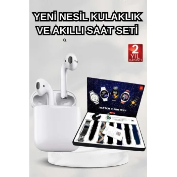 2025 Model Akıllı Saat ve 2.Nesil TWS Bluetooth Kulaklık Yüksek Ses Kaliteli
