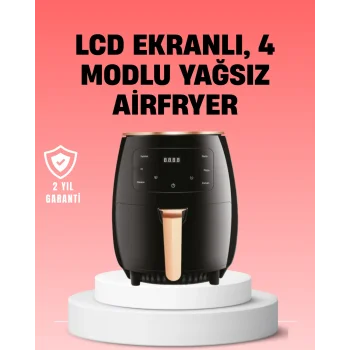 2400W Güçlü Airfryer 6L Yağsız Sağlıklı Pişirici LCD Dokunmatik