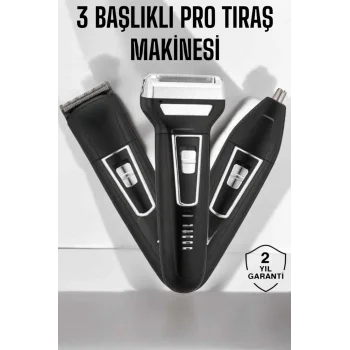 3 Başlıklı Profesyonel Tıraş Makinesi