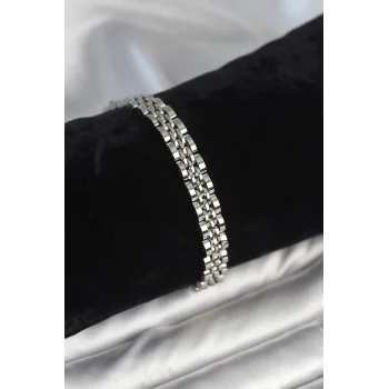 316L Çelik 7 mm Kalınlıkta Gümüş Renkli Erkek Bileklik