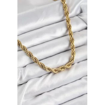 316L Çelik Burgu Model Gold Renk Kadın Kolye