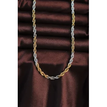 316L Çelik Çift Renk Burgu Tasarımlı Kolye