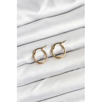 316L Çelik Gold Renk 12 mm Halka Kadın Küpe