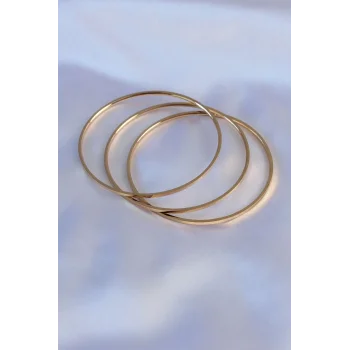 316L Çelik Gold Renk Ajda Model Kadın 65 mm Bilezik