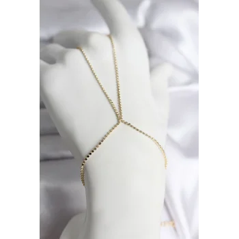 316L Çelik Gold Renk Ezme Zincir Model Kadın Şahmeran