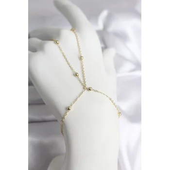 316L Çelik Gold Renk Topçuk Zincir Model Kadın Şahmeran